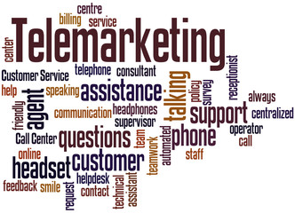 Obraz premium Telemarketing, word cloud concept 3