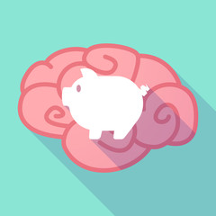 Long shadow brain with  a pig