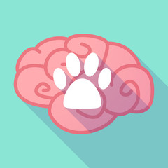 Long shadow brain with  an animal footprint