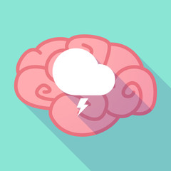 Long shadow brain with  a stormy cloud