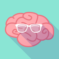 Long shadow brain with  a glasses