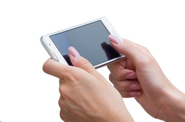 mobile phone in female hand