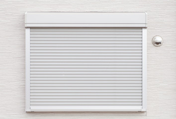 Obraz premium White metal roller door shutter background and texture..