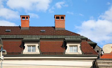Fragment of building in Innsbruck. Tyrol. Austria