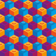 Setting or background of colorful toy building blocks