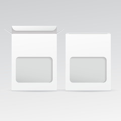 White Blank Box With Transparent Window : Vector Illustration