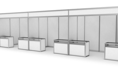 Exhibition stands. Isolated on white
