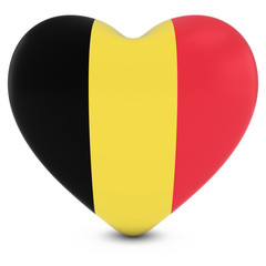 Fototapeta premium Love Belgium Concept Image - Heart textured with Belgian Flag