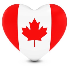 Love Canada Concept Image - Heart textured with Canadian Flag
