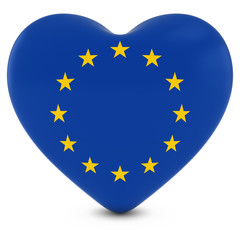 Love Europe Concept Image - Heart textured with European Flag