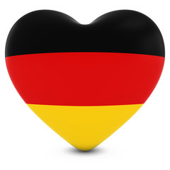 Love Germany Concept Image - Heart textured with German Flag