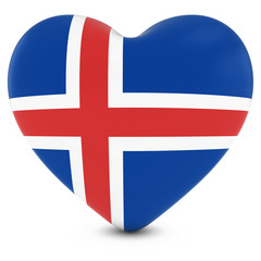 Obraz premium Love Iceland Concept Image - Heart textured with Icelandic Flag