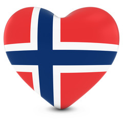 Love Norway Concept Image - Heart textured with Norwegian Flag