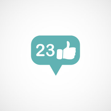 Icon Counter Notification Thumbs up. Vector illustration