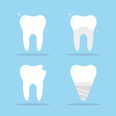 Tooth Icons Set in Vector