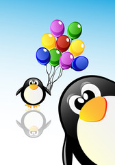 Vector cartoon penguins