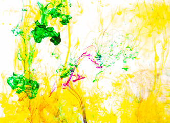 Obraz na płótnie Canvas Acrylic colors and ink in water. Abstract background.