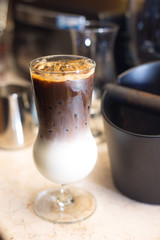 iced cocoa in a glass