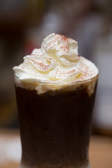 iced cocoa in a glass