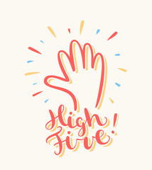 Fototapeta premium High five. Greeting card.