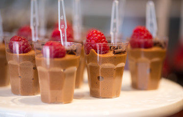 Delicious Mousse with a Fresh Mulberry 