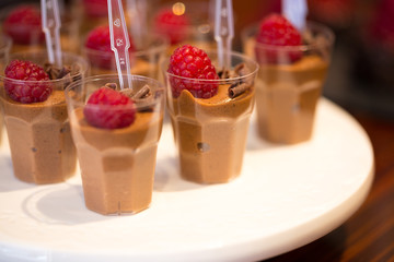Delicious Mousse with a Fresh Mulberry 
