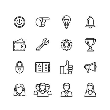 line phone icons set. Icons for business