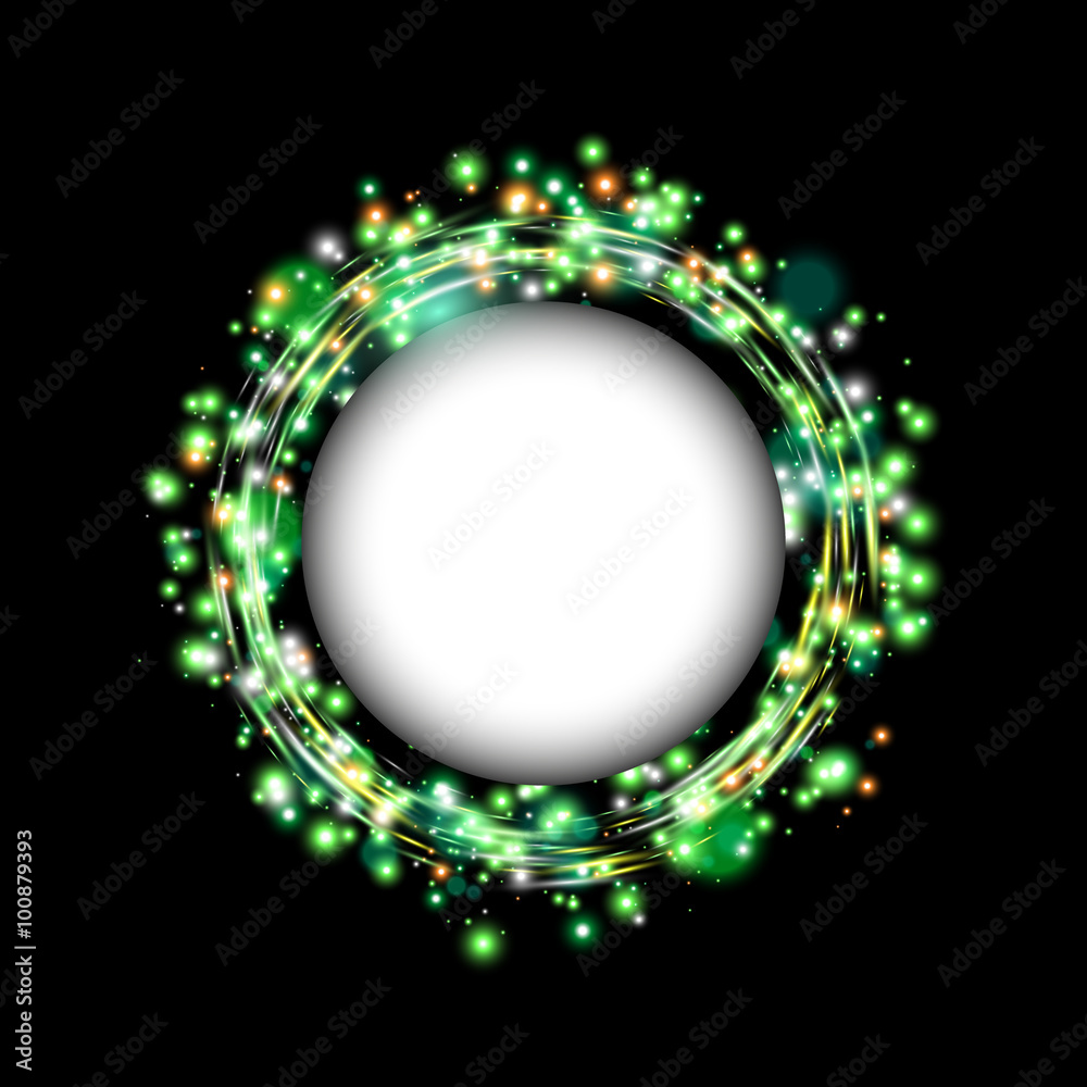 Canvas Prints round shiny frame background. vector illustration