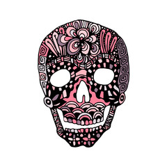 hand draw a skull zentangle trend patterns