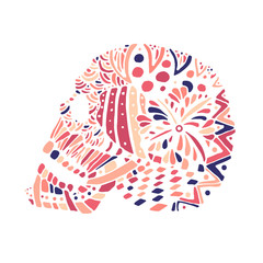 hand draw a skull zentangle trend patterns