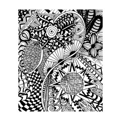 zentangle pattern, doodle, Florent style hand draw 