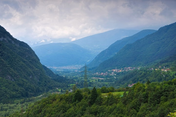 Fototapeta na wymiar Sarca Tal bei Stenico - Sarca valley near Stenico