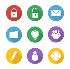 Fototapeta premium File manager flat design icons set