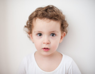 Fototapeta premium girl little portrait bright closeup