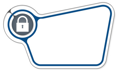 Abstract box with an internal frame for your text and padlock