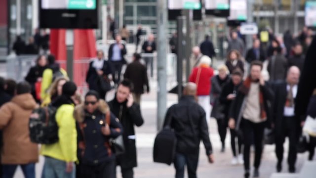 Time lapse crowd of people in Paris, France - 60fps. Time lapse crowd people on a business center in Paris. 1080p
