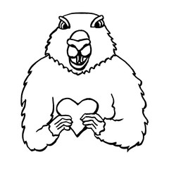 Groundhog Day hand drawn