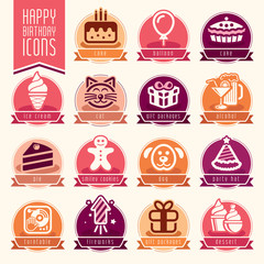 Happy Birthday Icon Set