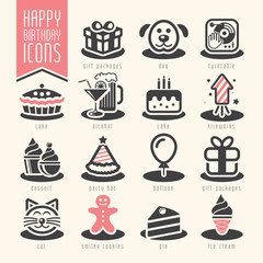 Happy Birthday Icon Set