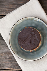 Raw vegan cake with chocolate