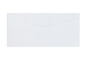 white envelope isolated on white background.