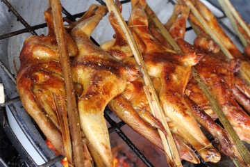 Grilled chicken (Street food),Thailand.
