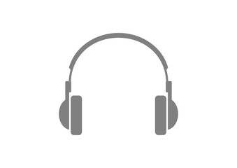 Obraz premium Grey headphones icon on white background