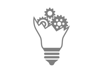 Fototapeta premium Broken lightbulb icon on white background