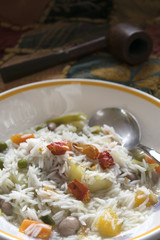 basmati rice with vegetable minestrone
