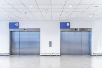 Two large freight elevators in modern building © pixs4u