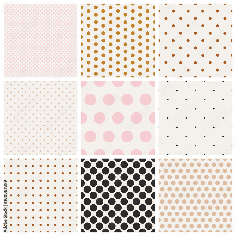Poster set of seamless dots patterns