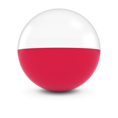 Polish Flag Ball - Flag of Poland on Isolated Sphere