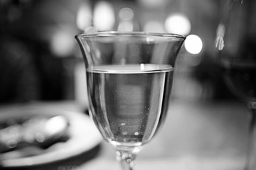 black and white photo restaurant serving