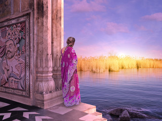 Lever de soleil sur le Gange.